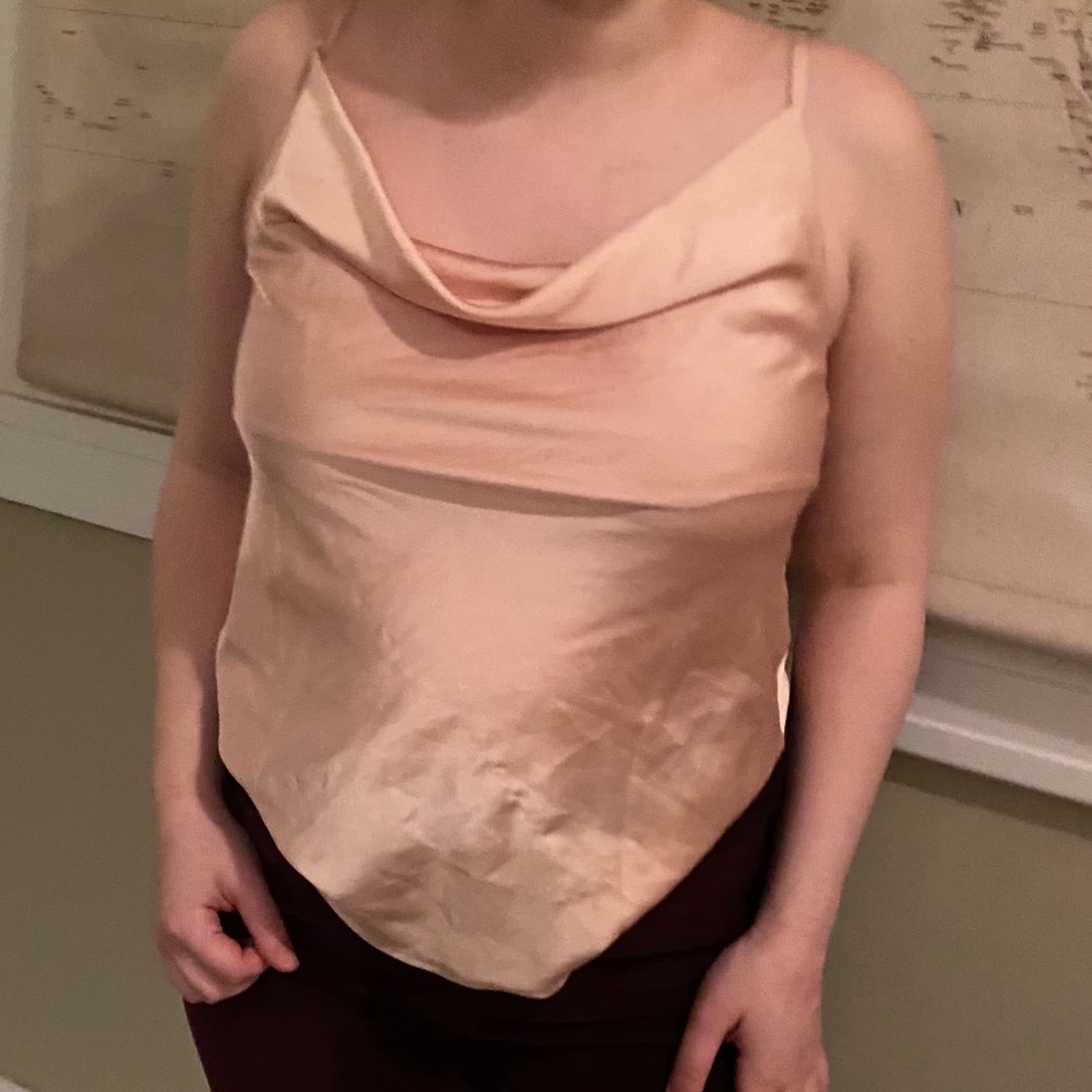 NastyGal Blush Pink Cowl Tanktop